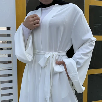Açık Kaftan Dubai Abaya Türkiye Kimono Hırka İslam Müslüman Başörtüsü Elbise Jilbab Abayas Kadınlar İçin Robe Ete Kaftan İslam Giyim