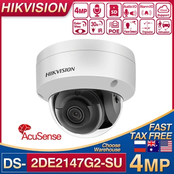 Hikvision Acusense DS-2CD2147G2-SU POE IP Kamera 4MP Dome Dahili MIC SD Kart Ses IN / OUT Alarm IN / OUT Yüz Algılama IR 30 M