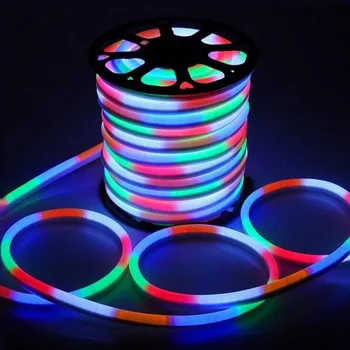 Fanlive 15 * 25mm 100 M Flex LED su geçirmez esnek Neon şerit halat ışıkları Rgb ışık Ac110v 220 V 240 V esnek dış aydınlatma