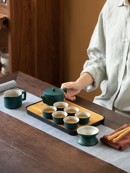 Japon Taşınabilir çay seti Seramik Açık Seyahat Öğleden Sonra Demlik Seti Çanak Çömlek Porselen çay bardağı Seti Teaware Setleri Hediye DA60CJ