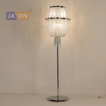 Led e14 İskandinav Demir Alumunum Zincir Krom altın tasarımcı LED lamba led ışık LED zemin lambası zemin ışık Fuaye yatak odası için