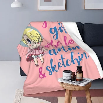 Sadece Anime ve Eskizleri Seven Bir Kız Battaniye Kış flanel yatak örtüleri, çarşaflar, arabalarda ve kanepelerde battaniyeler, kanepe
