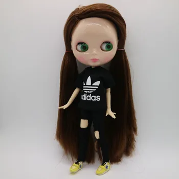 Ortak vücut Çıplak blyth Doll kahverengi saç Fabrika bebek Kızlar İçin Uygun kısa 2018