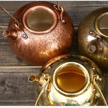 750 ml Çin geleneksel bakır su ısıtıcısı İçin gaz sobası El Yapımı Çaydanlık Sağlık Pot İçin Çay Çin Süt Oolong Çay Töreni Setleri