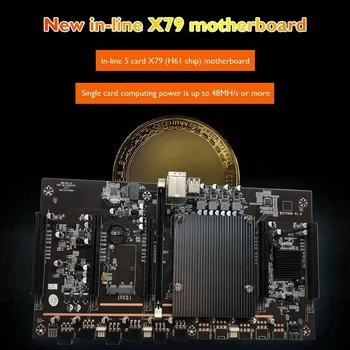 AU42-H61 X79 BTC Madenci Anakart LGA 2011 Desteği 3060 3070 3080 Grafik Kartı ile E5 2609 CPU + RECC 4G DDR3 RAM + Fan