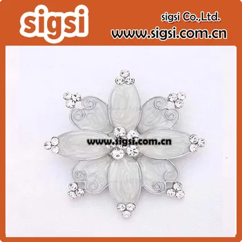 Yeni Tasarım 100 adet 50mm Kristal Gümüş Düğün Broş Bezeme Gelin Emaye Broşlar