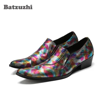 Batzuzhi Renk Hakiki Deri Erkek Elbise Ayakkabı Japon Moda Erkek Ayakkabı Sivri Burun Iş Deri Ayakkabı Erkekler Parti