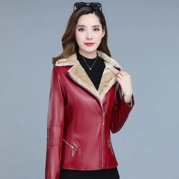Kadın Kürk Ceket 2021 Kadın Yeni Kalın Sonbahar Kış Kısa Ince Mizaç Kore Versiyonu Takım Elbise Yaka Deri Anti-sezon Ceket