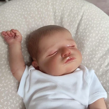 49 CM Reborn Uyku Polular Rosalie Yumuşak El-Çizim Saç 3D Cilt Tonu ile Damarlar Köklü Kirpik Koleksiyon Sanat Bebek