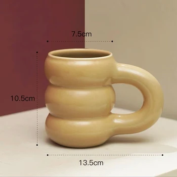Seramik Kupa Su Bardağı Nordic Orijinal Kupalar Süt Kahve Fincanı Porselen İnstagram Lastik Termal Kupa Kalın Saplı Arkadaşlar Hediye Fikirleri