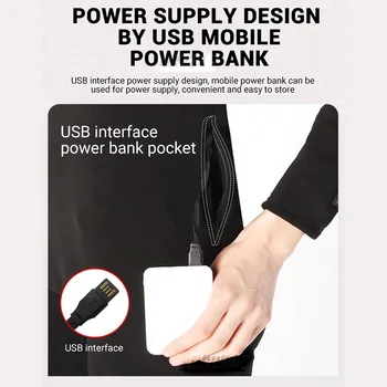 Kış ısıtma ıç çamaşırı seti USB akülü elektrikli ısıtmalı sıcak üstleri pantolon akıllı telefon kontrol sıcaklık kayak ıç çamaşırı