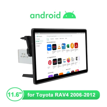 1 Din Araba Radyo Android 10 Merkezi Multimedya Oynatıcı GPS Kafa Ünitesi Carplay İle Toyota RAV4 2006-2012 İçin 11.6 İnç Büyük Ekran