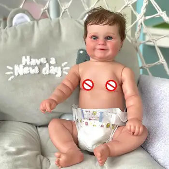 NPK 50 CM Bebek Tam Vücut Silikon Maddie Kız Toddler 3D Bebek Boya Saç Kaliteli Yüksek El yapımı Köklü D9Z5