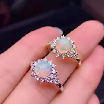 Doğal Opal Güneş Çiçek Değişen Renk Yüzük S925 Gümüş Güzel Moda Düğün Büyüleyici Takı Kadınlar için Ücretsiz Kargo