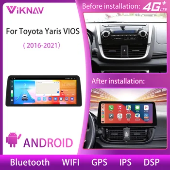 Android Araba Radyo Toyota Yaris VİOS 2016-2021 Için Multimedya Oynatıcı Video GPS Navigasyon 2 Din Dokunmatik Ekran kafa ünitesi stereo