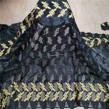 Yeni varış afrika gerçek Bazin riche kumaş ile taşlar dantel pamuk afrika oyalamak bazin riche dantel kumaş elbise HLB71
