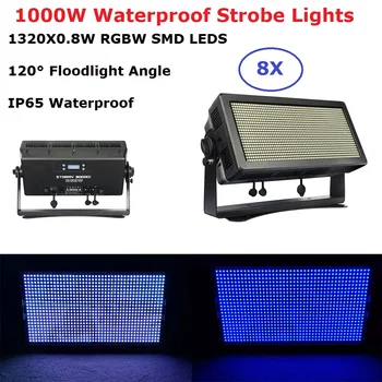 IP65 Waterprooof LED Strobe ışıkları yüksek güç 1000 W RGBW 4İN1 LED flaş ışıkları DMX sel ışıkları sahne Stroboscope ışık noel için