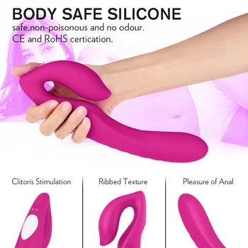 Kadın Mastürbasyon Uzaktan Yapay Penis Vibratörler Kadınlar için Çift kafaları Titreşimli Penis Lezbiyen Oyuncaklar Yetişkin Seks çiftler için oyuncaklar