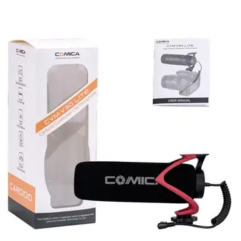 Comica Cvm-V30 Lite Mikrofon ile Süper-Kardioid Polar Desen Soğuk Ayakkabı Tasarım Kondenser Mic Smartphone Kamera için Siyah