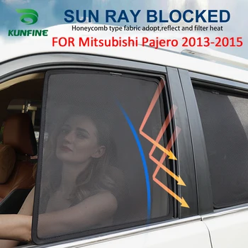 4 Adet / takım Manyetik Araba Yan Pencere Şemsiyeleri Örgü Gölge Kör Mitsubishi Pajero 2013 Araba Pencere Curtian Siyah