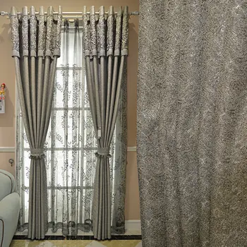Yüksek dereceli Jian Ou post modern perde oturma odası yatak odası moda basit gölgeleme kumaş perde iplik lüks dekor perde