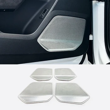 Paslanmaz çelik Audi Q3 2019 2020 Oto Aksesuarları Araba Iç kapı hoparlör ses Boynuz Kapak Trim Çerçeve Sticker Araba Styling