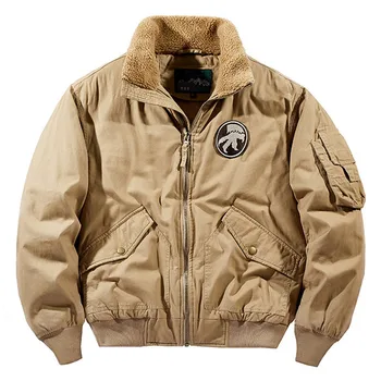 Kış Bombacı Ceket Erkekler Kaşmir Yaka Askeri Kış Yastıklı Ceket Adam Kargo Kalın Sıcak Marka Giyim Artı Boyutu 2021 5XL
