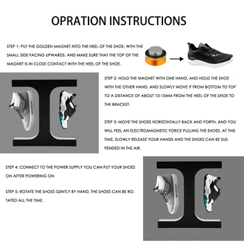 Led ışık Manyetik Levitasyonunun Yüzer ayakkabı ekran Standı Sneaker Flaoting Ev Mağaza Tutar Ayakkabı ekran Standı 110 V-240 V
