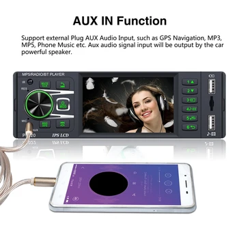 Autoradio Bluetooth Oto Ses MP5 Çalar 3.8 İnç Araba Radyo FM USB Direksiyon Kontrolü 1 Din Radyo Çalar 4020