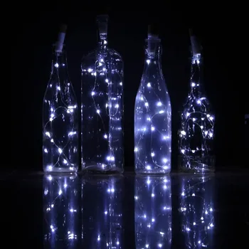 USB şarj edilebilir 2 M 20 leds şarap şişesi mantar ışıkları bakır tel dize yıldızlı led ışık çelenk için DIY, parti, noel, düğün
