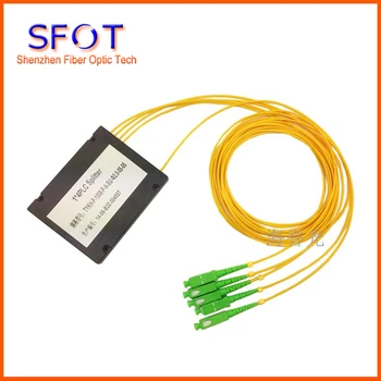 10 adet / grup, FTTH 1*4 PLC Fiber Optik Splitter, ABS Ambalaj, SC/APC SM konnektörü ile, 2.0 mm kablo, 1 m uzunluk, GPON EPON OKT için