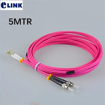 10 adet 5 M OM4 Patchcords dubleks fiber optik kablo Kırmızı voilet LC-SC LC-FC LC-ST SC-FC SC-ST ST-FC konektörü 5mtr ftth jumper ELINK