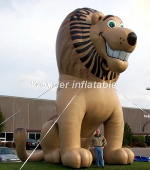 Reklam aslan kral şişme olay dekorasyon için özelleştirilmiş dev şişme aslan karikatür