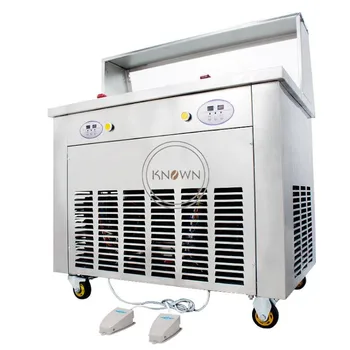 1600 w 220 V Veya 110 v Fry Kızarmış Dondurma Makinesi Fry Buz Pan Dondurma Rulo Makinesi