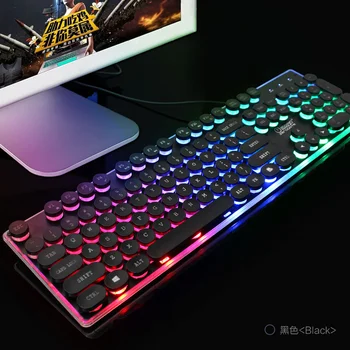 Punk kablolu klavye bilgisayar evrensel USB aydınlık oyun klavyesi multimedya fonksiyonu su geçirmez Yeni En Iyi Zaman sınırlı