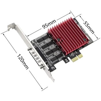 PCIE 8-Port RS232 Genişleme Kartı PCI - E X1 8-Port DB9 Seri Kart 8-Chipset PCI-Express Kontrol Kartı için X4X8X16 Yuvası