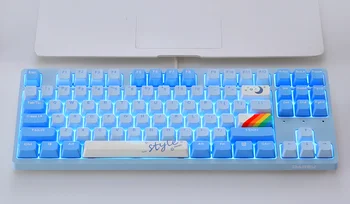 Yeni DAREU A87 Mavi Gökyüzü görüş oyun klavyesi 87 tuşları Buz mavi LED aydınlatmalı kablolu Hot swap mekanik oyun klavyesi