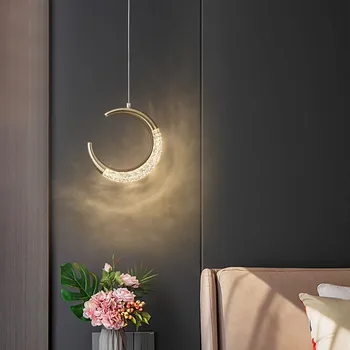 Yeni hilal ay kolye ışık 2021 yatak odası başucu lambası tek avize oturma odası ev dekor asılı lamba mutfak ışıkları
