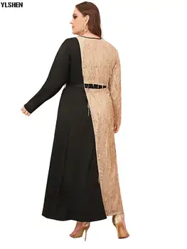 5XL Artı Sze Afrika Elbise Afrika Elbiseler Kadınlar Için Dashiki Püskül Sequins Patchwork Uzun Müslüman Günlük Elbise Akşam Parti Elbise