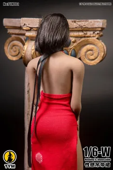Kırmızı Renk TYM102 1/6 Ölçekli Seksi Kadın Figürü Acessory Baskılı Cheongsam Elbise Modeli için 12 inç Büyük Büstü Vücut