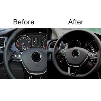 Araba Direksiyon Vites Paddle Uzatma Shifters Kapak Karbon Fiber Sticker Oto Volkswagen VW GOLF 7 GTI MK7 Için 2013-2017