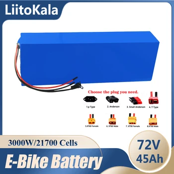 LiitoKala 72 V 45ah Ebike Pil paketi 21700 72 v scooter invertör go cart motosiklet Pil için 84 V 2000 W 3000 W 4000 W Motor