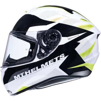Motosiklet kaskı, motosiklet aksesuarları, kasklar, motosiklet kaskları, entegre kask MT TARGO Beyaz ve sarı florun tadını çıkarın