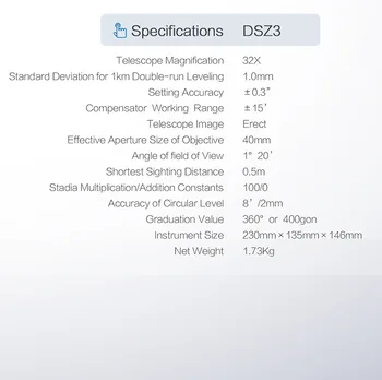 Satılık ucuz fiyat DSZ3 Anket Enstrüman otomatik seviye Otomatik Tesviye Sistemi