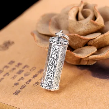 Uglyless Açılış Kutusu Kolye Kadınlar için Budizm Poşet Kolye 925 Ayar Gümüş Tozu Kutuları Takı Tay Gümüş HİÇBİR Zincir
