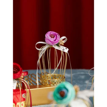 20 adet Altın taç Şeker Kutusu DIY çiçek Teneke hediye keseleri Çikolata Kutuları Bebek Duş ambalaj hediye kutusu Düğün Malzemeleri
