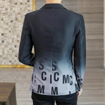 2021 Marka giyim Erkekler Moda Suit Parti Coat Casual Slim Fit Ceketler Düğmeler Suit mektubu Çiçek Baskı Boyama Blazers Erkek