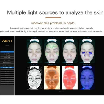 Çözünürlük Cilt Durumu Tanı Kamera Sistemi Dijital Cilt Saç Analiz Tarayıcı Cihazı Yüz Tedavi Analiz Makinesi