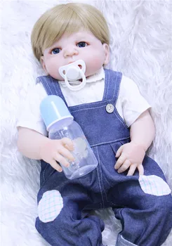 55 cm Tam Vücut Silikon Yeniden Doğmuş Bebek oyuncak bebekler Oyun Evi Yenidoğan Erkek Bebek doğum günü hediyesi yılbaşı hediyesi Yıkanmak Oyuncak