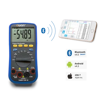 Hızlı varış OWON D33 3 3/4 Haneli El Dijital True RMS Multimetre B33+ B33 artı Bluetooth Multimetre ile